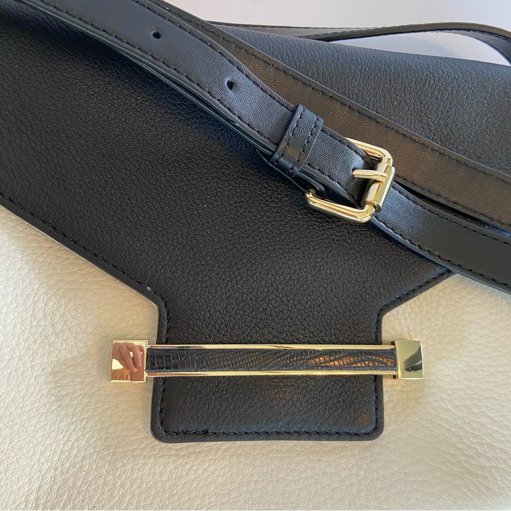 Vince Camuto Julia Elegant Black White Grey snakeskin leather Crossbody handbag - Picture 14 of 14